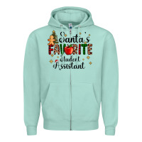 Santa's Favorite Student Assistant Zipper Hoodie | Teevron