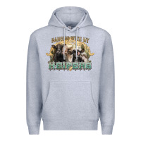 Heather Grey hanging with my heifers Premium Hoodie - NancyCooperArtShop