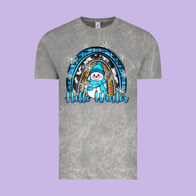 Hello Winter Rainbow Vintage Tee Designed By Zillion Design Studio