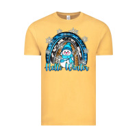 Vintage Mustard hello winter rainbow Vintage Tee - Zillion Design Studio
