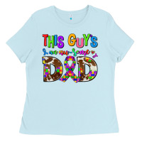 Baby Blue this guys an ausome dad Ladies Tee - AdoDesignShop
