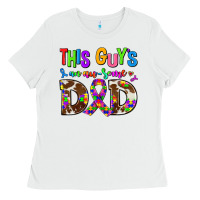White this guys an ausome dad Ladies Tee - AdoDesignShop