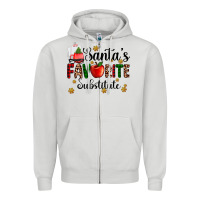 Dove Grey santa's favorite substitute Zipper Hoodie - AdoDesignShop