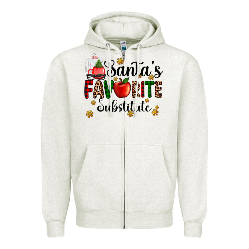 Santa's Favorite Substitute Zipper Hoodie by AdoDesignShop | Teevron