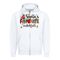 White santa's favorite substitute Zipper Hoodie - AdoDesignShop