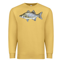 Antique Gold White Bass Fish Illustrations Premium Sweatshirt - LillyAllenDesigns