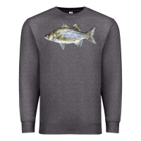 Charcoal Heather White Bass Fish Illustrations Premium Sweatshirt - LillyAllenDesigns