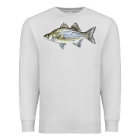 Dove Grey White Bass Fish Illustrations Premium Sweatshirt - LillyAllenDesigns