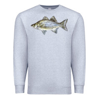 Heather Grey White Bass Fish Illustrations Premium Sweatshirt - LillyAllenDesigns