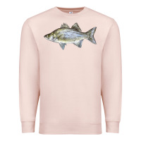 Pale Pink White Bass Fish Illustrations Premium Sweatshirt - LillyAllenDesigns