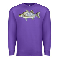 Purple White Bass Fish Illustrations Premium Sweatshirt - LillyAllenDesigns