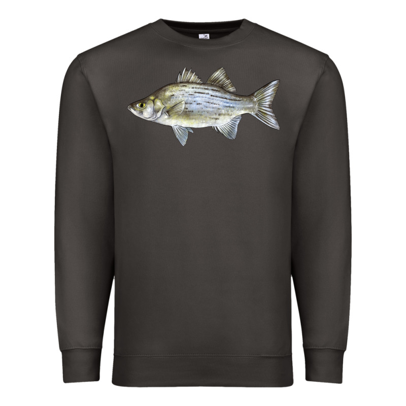White Bass Fish Illustrations Premium Sweatshirt by LillyAllenDesigns | Teevron