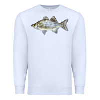 White White Bass Fish Illustrations Premium Sweatshirt - LillyAllenDesigns