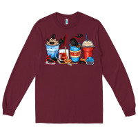 Burgundy hockey begins after coffee cups Long Sleeve Tee - Zillion Design Studio