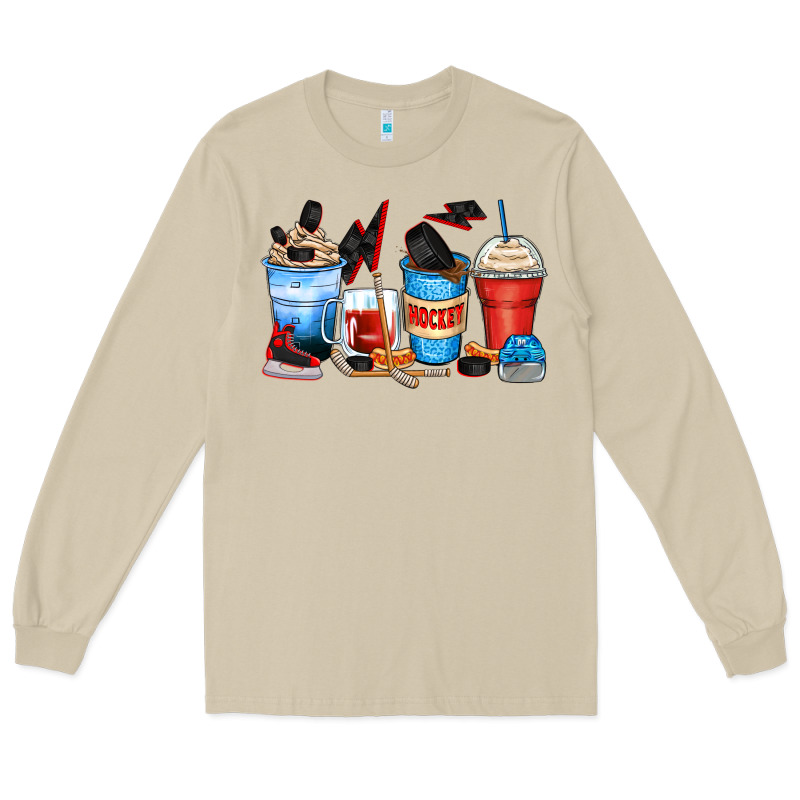 Hockey Begins After Coffee Cups Long Sleeve Tee by Zillion Design Studio | Teevron