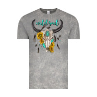 Cloud Rock wild soul boho bull skull Vintage Tee - texasbilliewilder