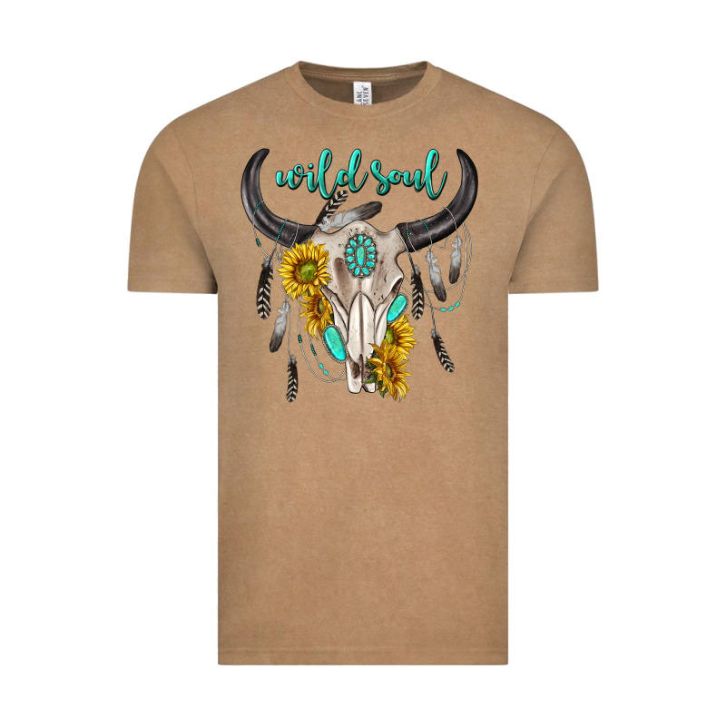 Wild Soul Boho Bull Skull Vintage Tee by texasbilliewilder | Teevron