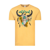 Vintage Mustard wild soul boho bull skull Vintage Tee - texasbilliewilder