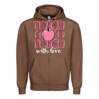 Chestnut teach with love Zipper Hoodie - JahusDesignShop