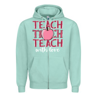 Seafoam teach with love Zipper Hoodie - JahusDesignShop