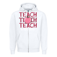 White teach with love Zipper Hoodie - JahusDesignShop