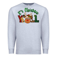 Heather Grey it's christmas y'all reindeer Premium Sweatshirt - Jasminsmagicworld