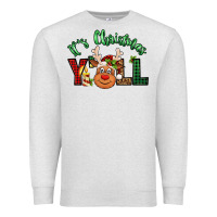 Oatmeal Heather it's christmas y'all reindeer Premium Sweatshirt - Jasminsmagicworld