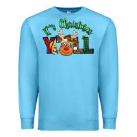 Ocean Blue it's christmas y'all reindeer Premium Sweatshirt - Jasminsmagicworld