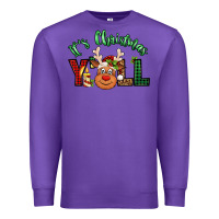 Purple it's christmas y'all reindeer Premium Sweatshirt - Jasminsmagicworld