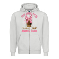 Dove Grey over caffeinated moms club Zipper Hoodie - JahusDesignShop