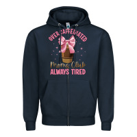 Navy over caffeinated moms club Zipper Hoodie - JahusDesignShop