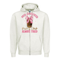 Oatmeal Heather over caffeinated moms club Zipper Hoodie - JahusDesignShop