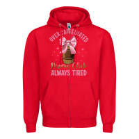 Red over caffeinated moms club Zipper Hoodie - JahusDesignShop