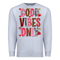 Heather Grey good vibes only Premium Sweatshirt - NancyCooperArtShop