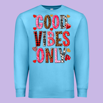 Good Vibes Only Premium Sweatshirt Designed By Nancycooperartshop