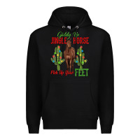 Black giddy up jingle horse pick up your feet Premium Hoodie - MaliasSmallBusiness