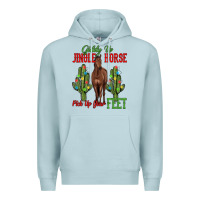 Blue Mist giddy up jingle horse pick up your feet Premium Hoodie - MaliasSmallBusiness