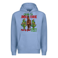 Colony Blue giddy up jingle horse pick up your feet Premium Hoodie - MaliasSmallBusiness