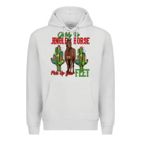 Dove Grey giddy up jingle horse pick up your feet Premium Hoodie - MaliasSmallBusiness