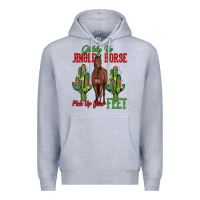 Heather Grey giddy up jingle horse pick up your feet Premium Hoodie - MaliasSmallBusiness