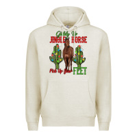Oatmeal Heather giddy up jingle horse pick up your feet Premium Hoodie - MaliasSmallBusiness