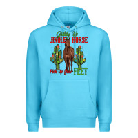 Ocean Blue giddy up jingle horse pick up your feet Premium Hoodie - MaliasSmallBusiness