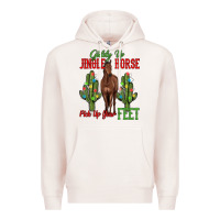 Pale Pink giddy up jingle horse pick up your feet Premium Hoodie - MaliasSmallBusiness