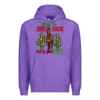 Purple giddy up jingle horse pick up your feet Premium Hoodie - MaliasSmallBusiness