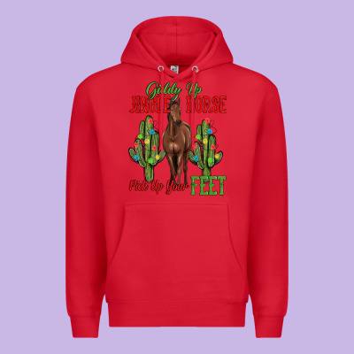 Giddy Up Jingle Horse Pick Up Your Feet Premium Hoodie Designed By Maliassmallbusiness