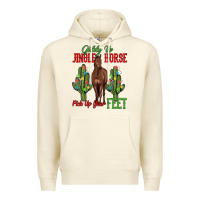 Sandshell giddy up jingle horse pick up your feet Premium Hoodie - MaliasSmallBusiness