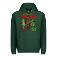 Sports Green giddy up jingle horse pick up your feet Premium Hoodie - MaliasSmallBusiness