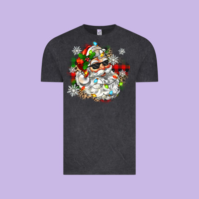 Santa With Sunglasses Christmas Vintage Tee Designed By Zillion Design Studio
