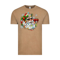 Vintage Coffee santa with sunglasses christmas Vintage Tee - Zillion Design Studio