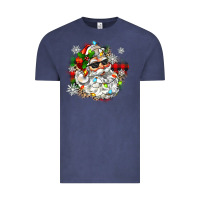 Vintage Denim santa with sunglasses christmas Vintage Tee - Zillion Design Studio
